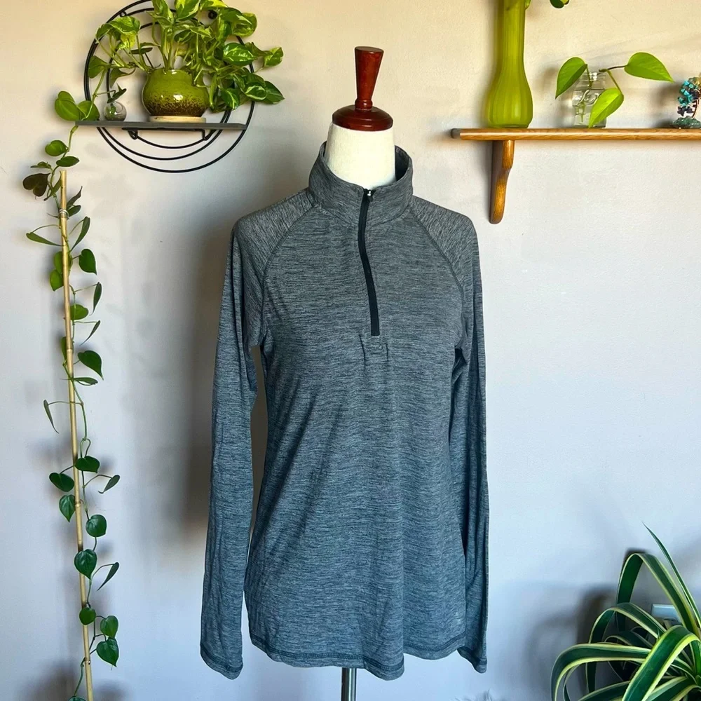Skechers Sport Heathered Gray Quarter (1/4) Zip Long Sleeve Pullover Women’s Med